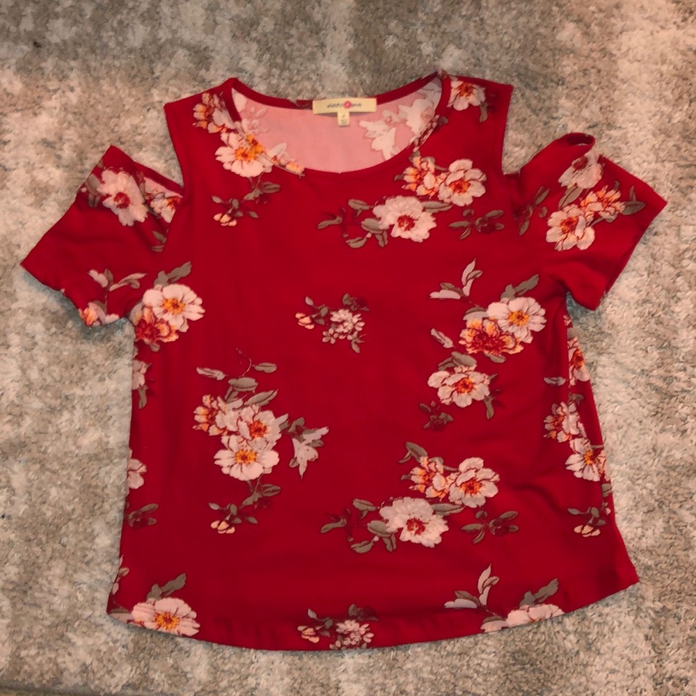 Floral Shoulder less Top